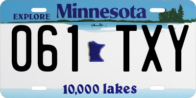 MN license plate 061TXY
