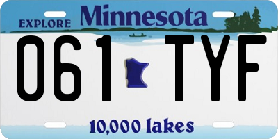 MN license plate 061TYF