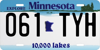 MN license plate 061TYH