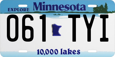 MN license plate 061TYI