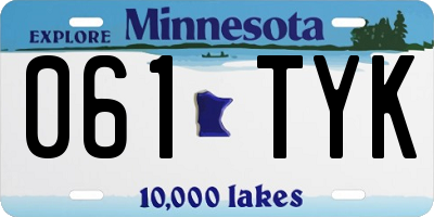 MN license plate 061TYK