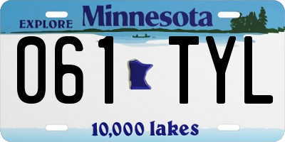 MN license plate 061TYL