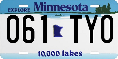MN license plate 061TYO