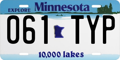 MN license plate 061TYP