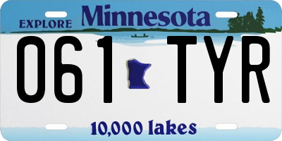 MN license plate 061TYR