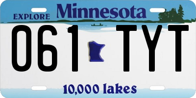 MN license plate 061TYT
