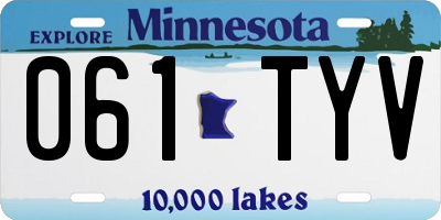 MN license plate 061TYV