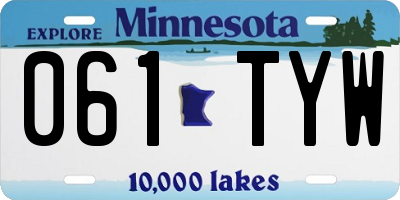 MN license plate 061TYW