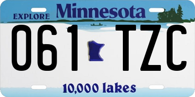 MN license plate 061TZC