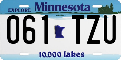 MN license plate 061TZU