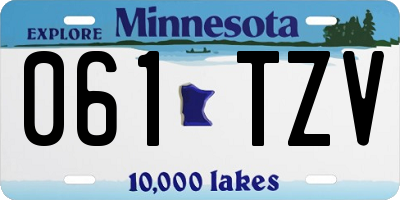 MN license plate 061TZV