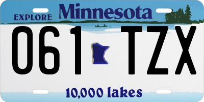 MN license plate 061TZX