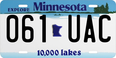 MN license plate 061UAC