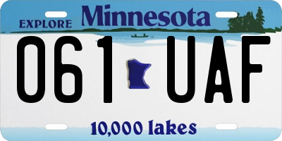 MN license plate 061UAF