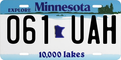 MN license plate 061UAH