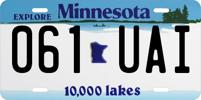 MN license plate 061UAI