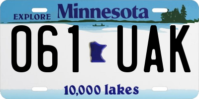 MN license plate 061UAK