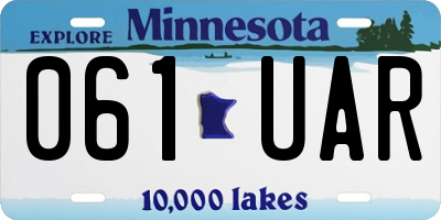 MN license plate 061UAR