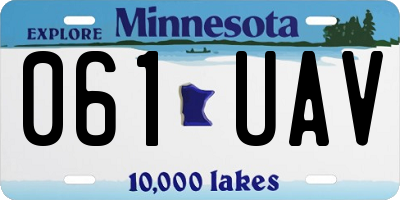MN license plate 061UAV
