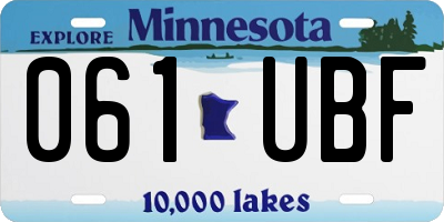 MN license plate 061UBF