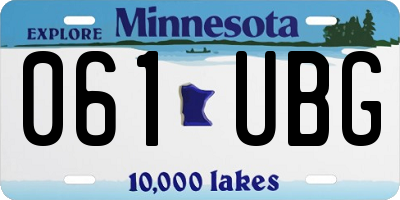 MN license plate 061UBG