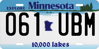 MN license plate 061UBM