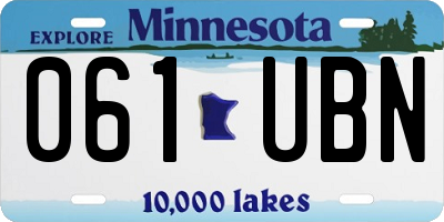 MN license plate 061UBN