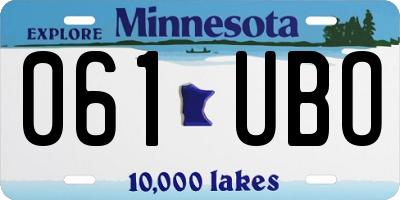 MN license plate 061UBO
