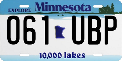 MN license plate 061UBP
