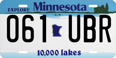 MN license plate 061UBR
