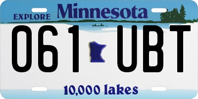MN license plate 061UBT