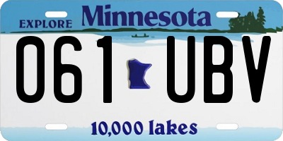 MN license plate 061UBV