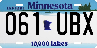 MN license plate 061UBX