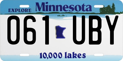 MN license plate 061UBY