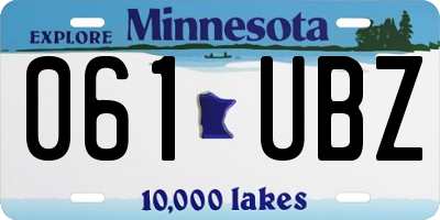 MN license plate 061UBZ