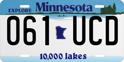 MN license plate 061UCD