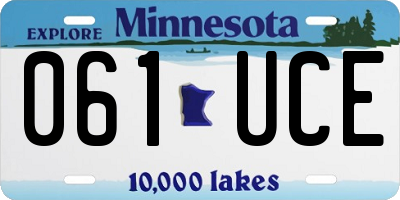MN license plate 061UCE