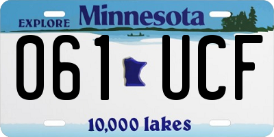 MN license plate 061UCF