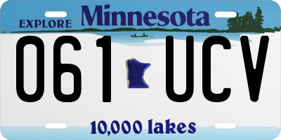 MN license plate 061UCV