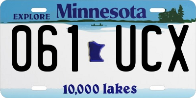 MN license plate 061UCX