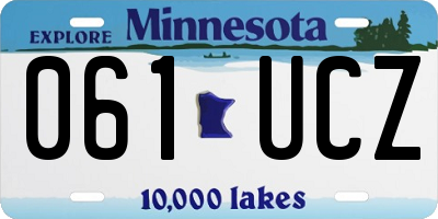 MN license plate 061UCZ