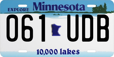 MN license plate 061UDB