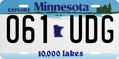 MN license plate 061UDG