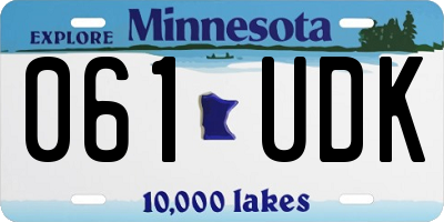 MN license plate 061UDK