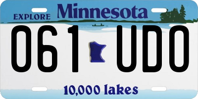 MN license plate 061UDO