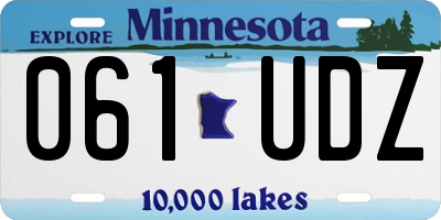 MN license plate 061UDZ