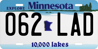 MN license plate 062LAD