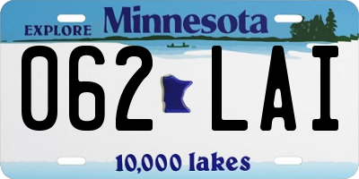 MN license plate 062LAI