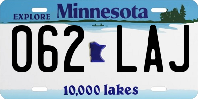 MN license plate 062LAJ