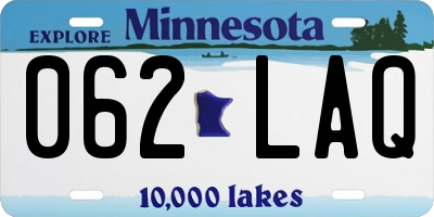 MN license plate 062LAQ